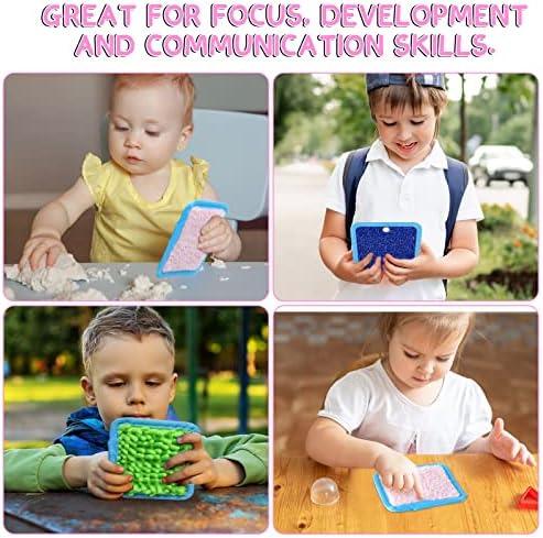 Boao 8 Set Mini Sensory Mats for Autism Kids Sensory Floor Tiles, Square - Image 6