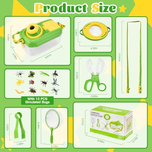 Bug Catching Kit for Kids 3-5: 17 PCS Bug Catcher Kit with Magnifying Glass - Image 6