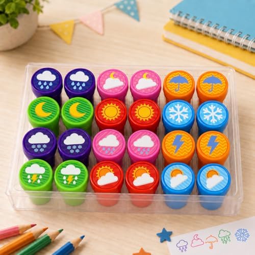 Cinrobiye 24 Pcs Insect Stampers Party Favor Set, Cute Bug Stamps for Kids Birthday Party, Classroom Rewards, Educational Learning Toys, Goody Bag Fillers, Nature Themed Party Supplies - Image 3
