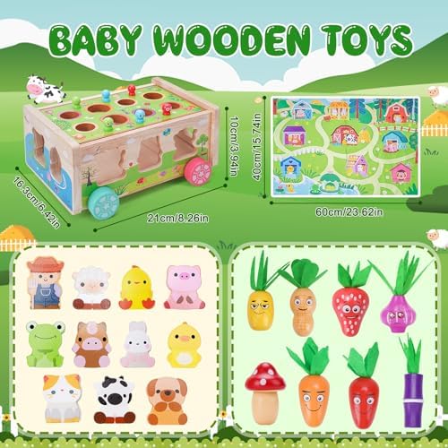 Toddler Montessori Wooden Farm Toys for 1 2 3 Year Old Babies Boys Girls - Image 4