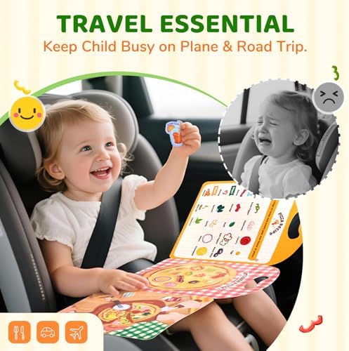 JoyCat Reusable Pizza-Making Sticker Book, Travel Toys for Toddlers & Kids - Image 2