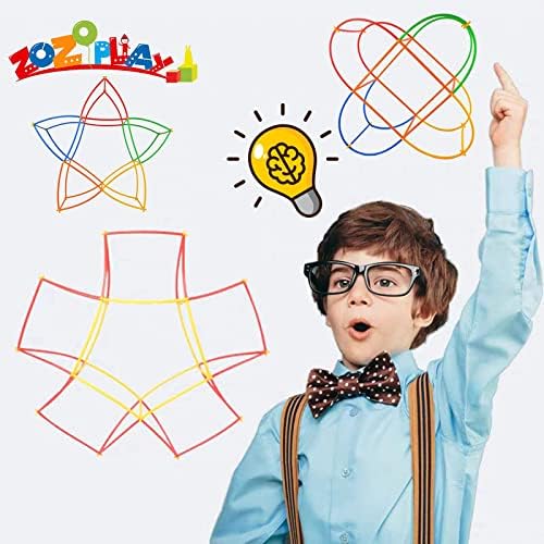ZOZOPLAY Straw Constructor STEM Building Toys 800 Piece Straws and Connectors Building Sets Colorful Motor Skills Interlocking Plastic Engineering Toys Best Educational Toys Boy & Girl - Image 4