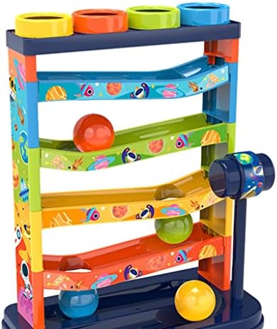 DuskHaven 4 Pieces Ball Ramps Toy Track Set with Hammer and Smooth Balls Promotes Manipulation Suitable for Kids Party Home Play - Image 3