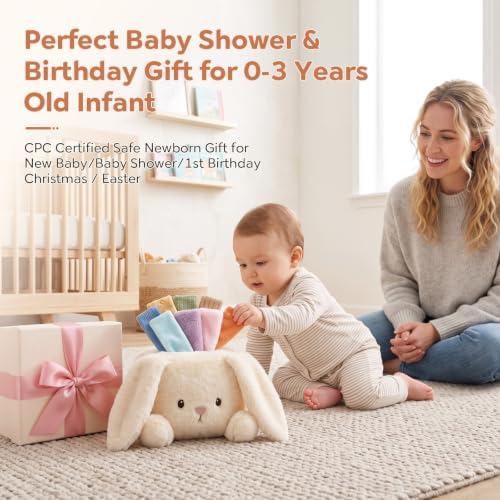 Baby Bunny Tissue Box Toy,Montessori Sensory Toys for Babies 6-12 Months - Image 5