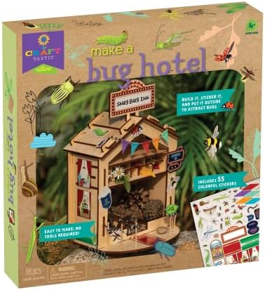 Craft-Tastic — Make A Bug Hotel — DIY Nature Craft Kit — No Tools Needed — Decorate Your Hotel with Stickers — Ages 4+ with Help by PlayMonster