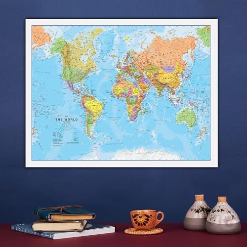 Laminated World Map - 17 x 22 in - Map of the World - 2025 Updated - Image 5