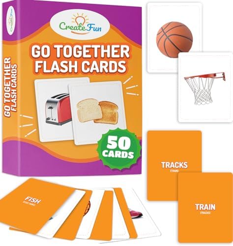 CreateFun Go Together Flash Cards, 50 Real Matching Picture Cards, 25 Pairs by CreateFun
