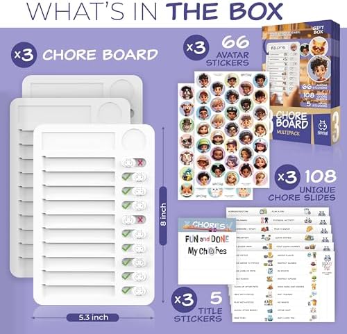 Chore Chart for Kids – Daily Routine Chart for Kids with Checklist & Stickers, Magnetic Kids Chore Chart – 540 Pcs Set of Chore Board Visual Schedule for Kids with Autism & Best ADHD Tools for Kids - Image 2