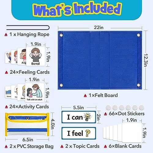 Kasfalci Feelings Chart, Social Emotional Learning Activities,Autism Learning Materials, ADHD Tools,Back to School Supplies,Anger Management Toys,Calm Down Corner Supplies for Classroom Daycare & Home - Image 6