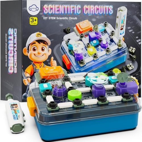 Science Kits for Kids Age 5-7 8-12, STEM Educational Learning Toys with 58 Circuit Parts, Over 520 Projects, Travel Sensory Table Fidget Toy for Boys Girls Birthday Gifts Ages 3 4 5 6 7 8 9 10 11 12 by Bigrank