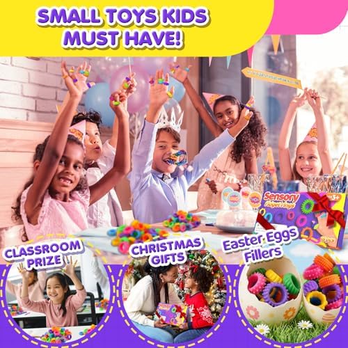 Fidget Toys Sensory Rings for Kids: Quiet Textured Ring 18 Pack - Sensory Toys for Kids with Autism - Calming Corner Bulk Fidgets for Classroom Prize - Party Favors Goodie Bag Fillers - Image 5