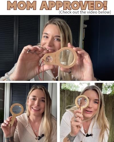 Adventure Set - 2X Wood Magnifying Glass for Kids with 4 Pictures - Wooden Montessori Toy - Learn and Explore - Image 3