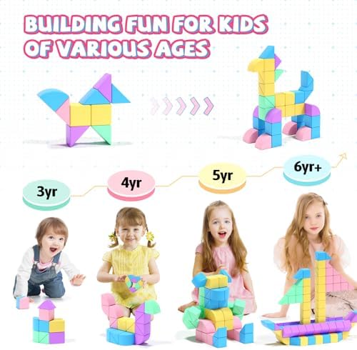 40Pcs Magnetic Blocks,Montessori STEM Toys, Ideal Gifts for Kids Ages 3+ - Image 3