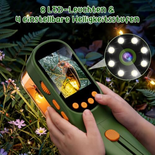 CIMELR Bug Catcher for Kids with 2.4" Screen, 500X Digital Microscope, 1080P Photo/Video, 1000mAh Battery, 8 LED, PC Real-Time Imaging, STEM Nature Toy & Gift for Boys Girls Ages 3-12 - Image 5