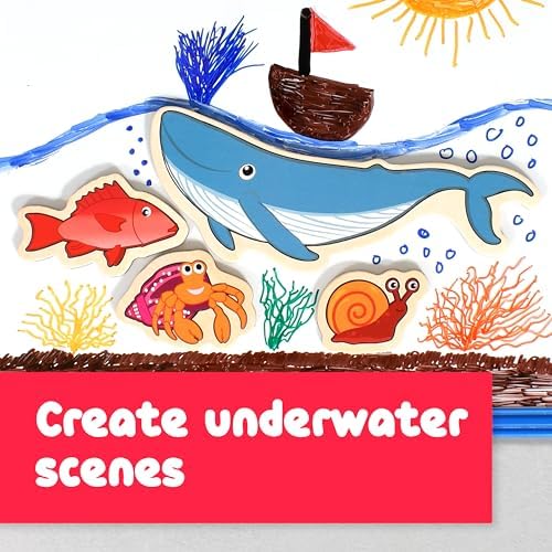 Spark & Wow Wooden Magnets, Sea Life, Magnets for Kids Ages 2+ - Image 4