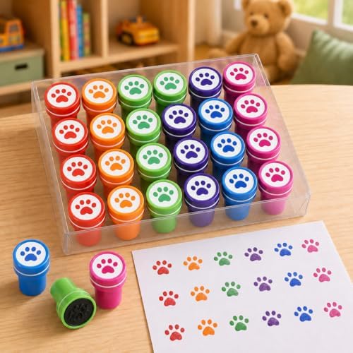 Cinrobiye 24 Pcs Pet Paw Stampers Party Favor Set, Cute Animal Paw Print Stamps for Kids Birthday Party, Classroom Rewards, Carnival Prizes, Goody Bag Fillers, Pet Lover Party Supplies - Image 3