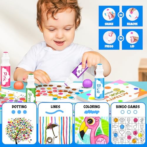 Soucolor 96-Pack Washable Dot Markers for Kids & Toddlers 8 Vibrant Colors - Image 7