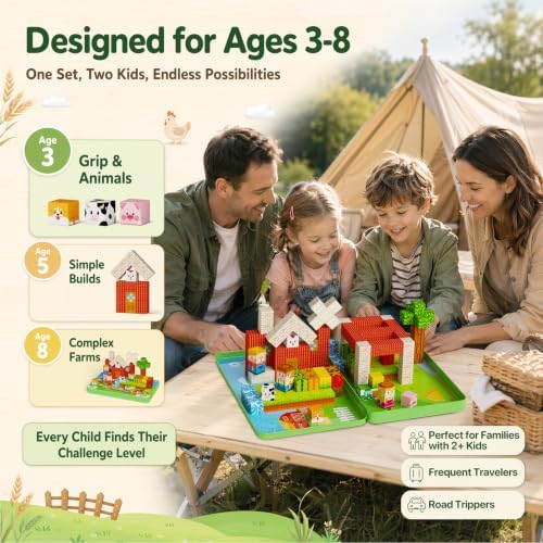Magnetic Cubes Farm Travel for Kids: Hold 15 Blocks, 60s Storage - Image 4