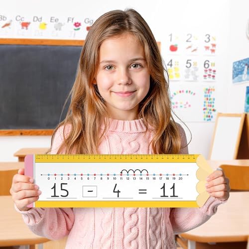 Number Line Dry Erase Boards Cards, 26 Pack 4x14 Pencil Theme - Image 3