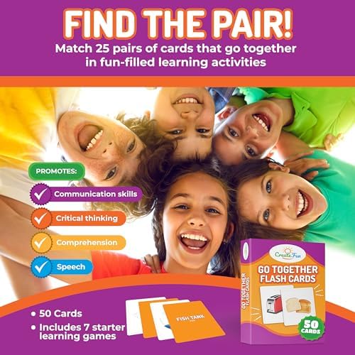 CreateFun Go Together Flash Cards, 50 Real Matching Picture Cards, 25 Pairs - Image 2