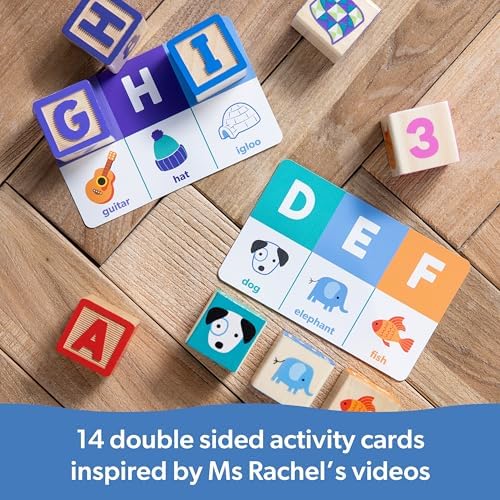 Melissa & Doug Ms. Rachel Letter, Number, and Game Wooden Learning Blocks with Activity Cards for Girls and Boys Toddlers Ages 18 Months+ - FSC Certified - Image 3