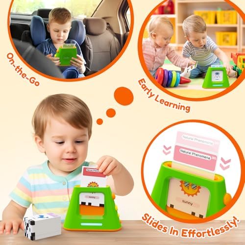 Talking Flash Cards for Toddlers: Self-standing & Dual-Speed Learning Toys with 448 Sight Words - Speech Therapy Toys for Autism Montessori Education - Birthday Gifts for Boys Girls Sensory - Image 4