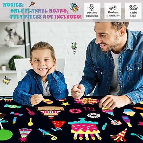 Craftstory 3.5 Feet Flannel-Board for Toddlers Preschool as Kids Felt Stories Activities Play Kits Wall-Hanging Birthday Gifts (Black) - Image 2
