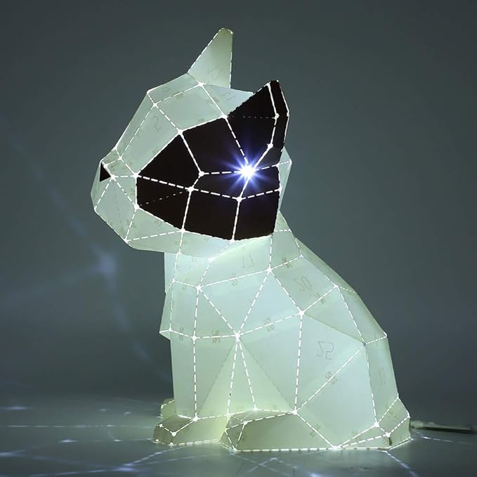 ZPurifylline Boardattack Papercraft Kit, Hand Made DIY Craft Set, USB Powered Children's Educational Toys with Light String, 8 Papercraft Cards for Creative Art Projects and Home Decor