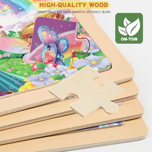 Wooden Puzzles Toys for Kids Ages 3-5, Set of 4 Packs with 24-Piece Unicorn Mermaid Princess Wood Jigsaw Puzzles, Preschool Educational Brain Teaser Toys for Girls 3 4 5 6 Years Old. - Image 7