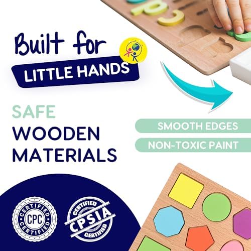 Montessori Toys for 3 Year Olds, 8-in-1 Wooden Travel Activity Set – Alphabet, Number & Shape Puzzles, Xylophone, Bead Maze – Compact Busy Box for Toddlers, Screen-Free Learning Gift Ages 3+ - Image 6
