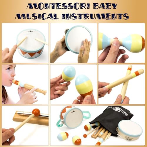 Toddler Musical Instruments Music Toys for Toddlers 1-3 with Wooden Drum - Image 5