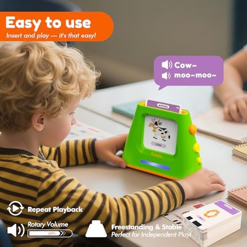 Talking Flash Cards for Toddlers: Self-standing & Dual-Speed Learning Toys with 448 Sight Words - Speech Therapy Toys for Autism Montessori Education - Birthday Gifts for Boys Girls Sensory - Image 3