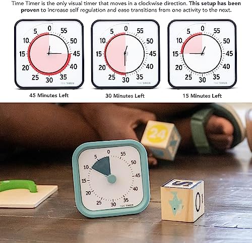TIME TIMER Home MOD – 60-Minute Visual Timer Home Edition, Silent Operation Study Tool for Kids Desk, Homeschool Supplies, Office & Meetings (Lake Day Blue) - Image 5