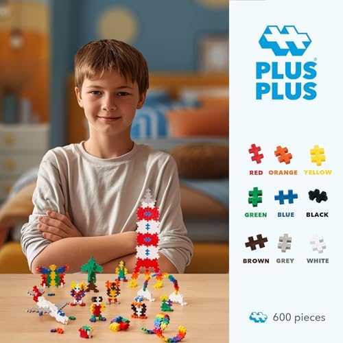 PLUS PLUS 600 Piece Basic Mix - Mini Waffle Blocks, Classroom Must Haves - Image 3