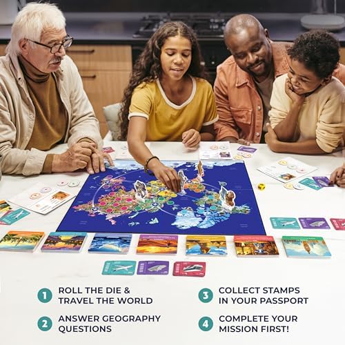 Stamp It! World Tour, Educational Map Geography Board Game for Kids 8-12 - Image 4