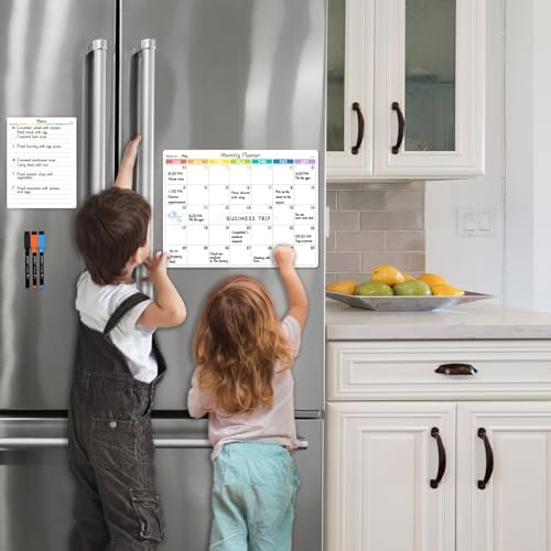 JJPRO Magnetic Dry Erase Monthly Calendar for Fridge-14.5"x11" Monthly Fridge Calendar and Daily to Do List,Magnetic Calendar for Refrigerator -3 Markers - Image 6