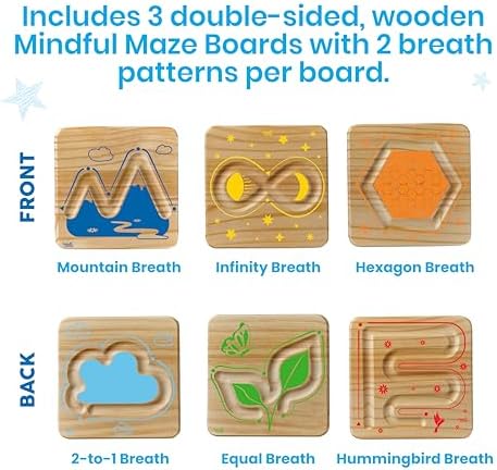 hand2mind Wooden Mindful Maze Set, Tactile Sensory Toys for Toddlers, Calm Down Corner Supplies, Mindfulness for Kids, Occupational Therapy Toys, Quiet Fidgets for Classroom, for Kids - Image 2