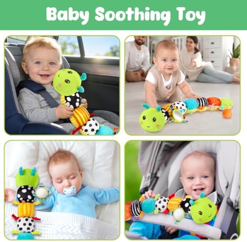 Baby Sensory Toys for 0-12 Months, Musical Caterpillar Tummy Time Toys - Image 5