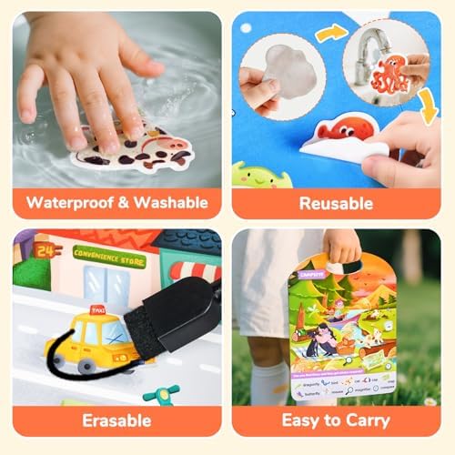 JoyCat Reusable Sticker Book Set, 4-Pack, 120+ Stickers, Kids Travel Toys - Image 4