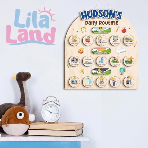 Wooden Chore Chart for Boys, Daily Routine Chart for Kids, Visual Schedule, Chore Reward Chart, Bedtime Morning Routine Chart for Toddlers (05) - Image 3