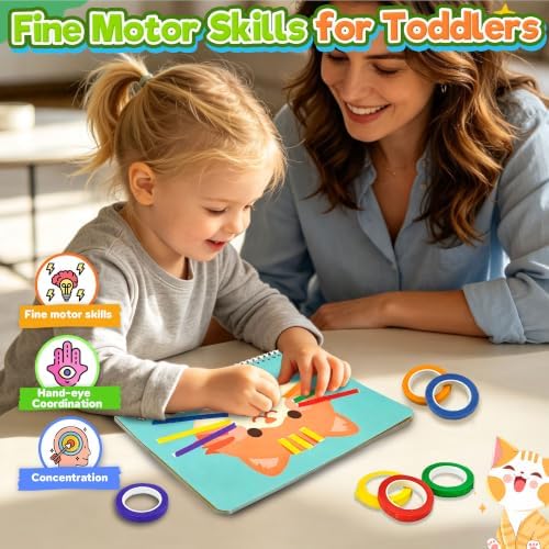 Tape Activity Book for Kids Ages 3-5, Travel Activities for Toddlers - Image 3