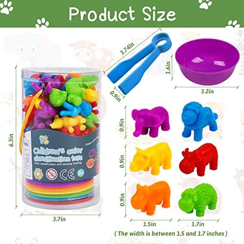 Counting Animals Toy Matching Games with Sorting Bowls Sorting Toys for Toddlers Preschool Learning Activities for Math Color Sensory Montessori Fine Motor Skills Toys for 3 4 5 Years Old Boys Girls - Image 2