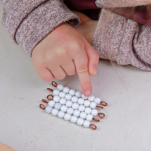 Hidoggy Montessori Toys for 3+ Year Old Wooden Math Games Counting Beads Checker Board Beads and Numbers Teaching Counting Toys Preschool Mathematics Material for Kid Toy - Image 6