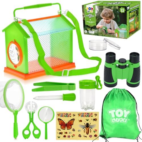TOY Life Bug Catcher for Kids, Bug Catching Kit Kids Explorer Kit with Bug Net, Catching Tool, Tweezers, Magnifying Glass, Binoculars, Insect Catcher, Educational Outdoor Toys Kid Adventure Set by TOYLife
