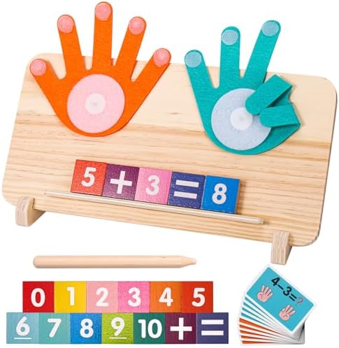 2 in 1 Montessori Toys for 2+ year old,Math Games for Kids 5-7,Math Manipulatives Preschool Learning Activities Kindergarten Classroom Must Haves Number Blocks Educational Toys for Toddlers 3 4 5 6 7 by Vodolo