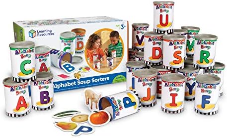 Learning Resources Alphabet Soup Sorters - 208 Pieces, Ages 3+, Early Phonics Manipulatives, ABCs, Alphabet Awareness & Recognition, Alphabet Soup Games by LearningResources