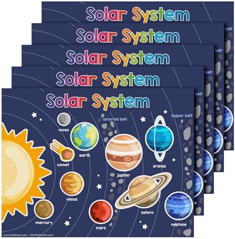 FoldCard Solar System Chart Educational Poster 8.5x11 5pk by FoldCard