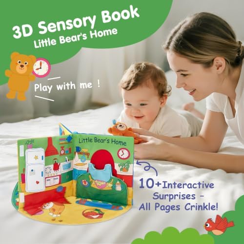 hahaland 3D Book for 0-12 Months Soft Cloth Interactive Activity Baby Book - Image 2