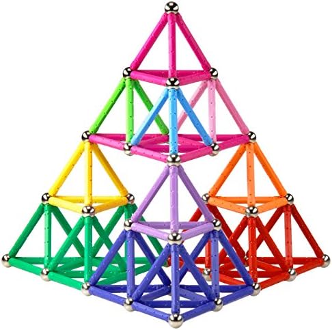ELONGDI Magnetic Building Blocks, [ 132 Pieces ] Lengthen Building Sticks Set, Magnet Stem Toys Set Non-Toxic Building 3D Puzzle Boys Toys for Kids and Adult by ELONGDI