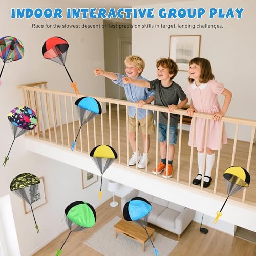 Parachute Toy for Kids, Outdoor Toys Flying Parachute Men, Inside & Outside Toys for or 3 4 5 6 7 8 9 10 11 12 Year Old, Christmas Stocking Stuffers for Kids Grandkids Ideal 2025 Unique Party Favors - Image 3